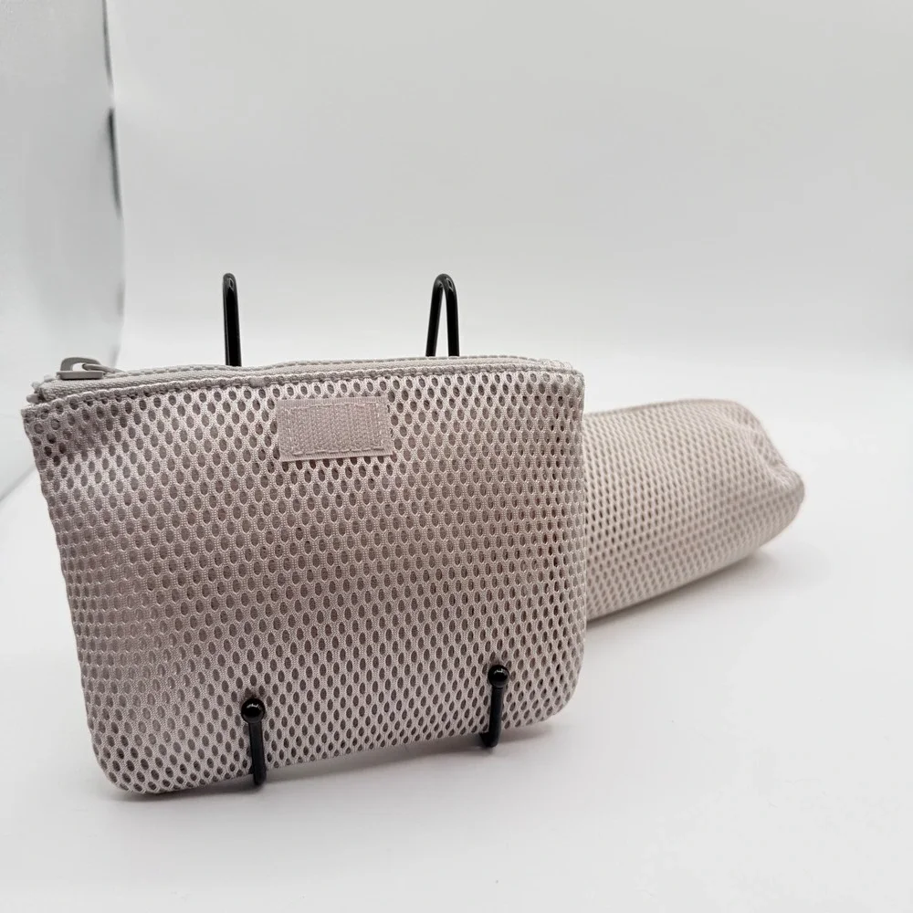 Dagne Dover Air Mesh Pouch Set‎ Grey Ash Travel Tech Organizer Small Cylinder